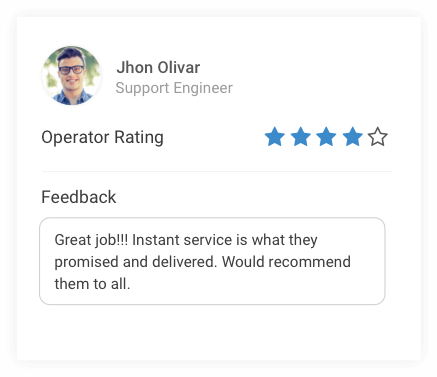 Customer feedback on live chat