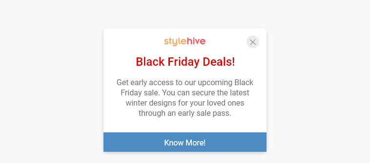 Announce latest discounts & flash sales during holiday season using live chat