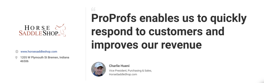 Horse Saddle Shop ProProfs Chat Casestudy