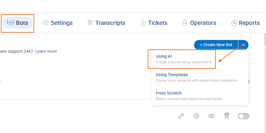 Chatbot training Step 1