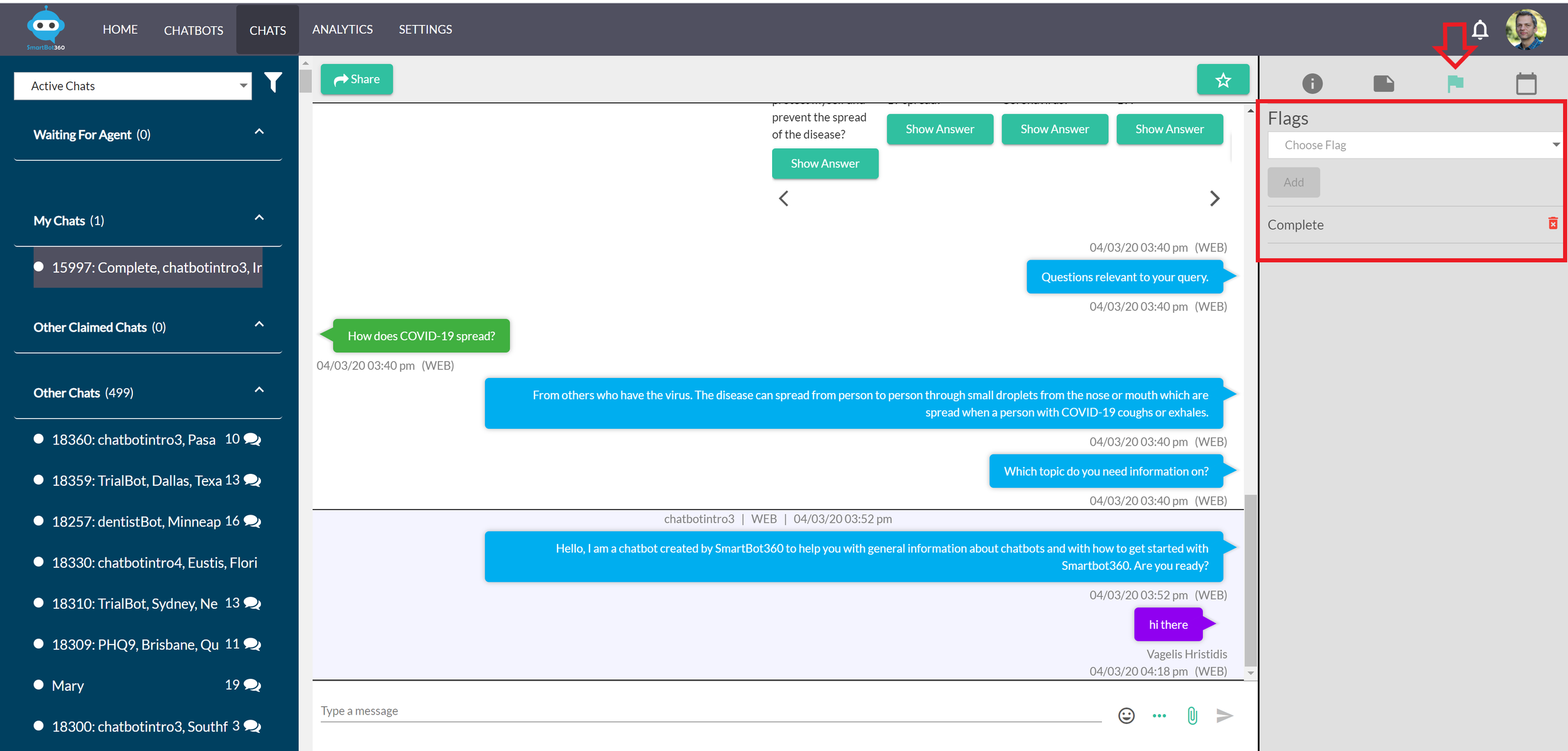 SmartBot Chatbot Interface