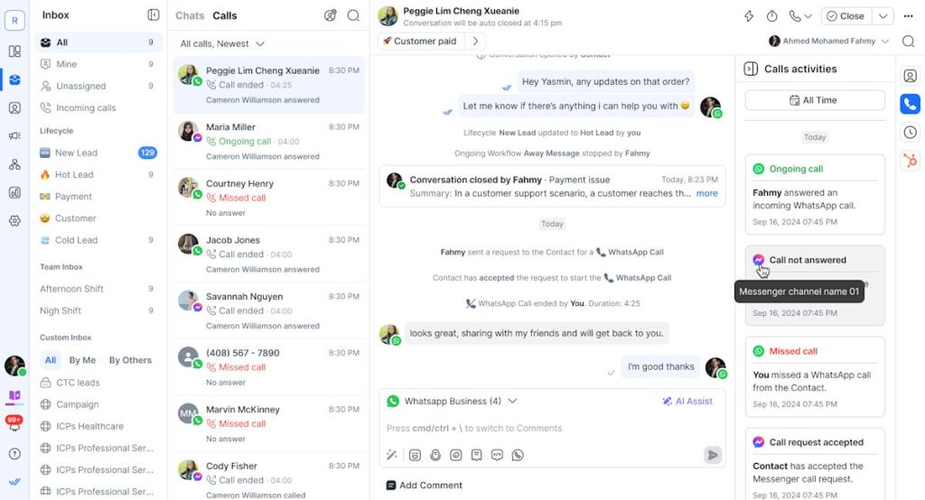 Respond.io  dashboard