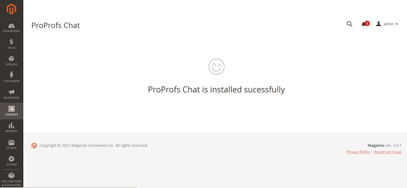 ProProfs Chat installation complete
