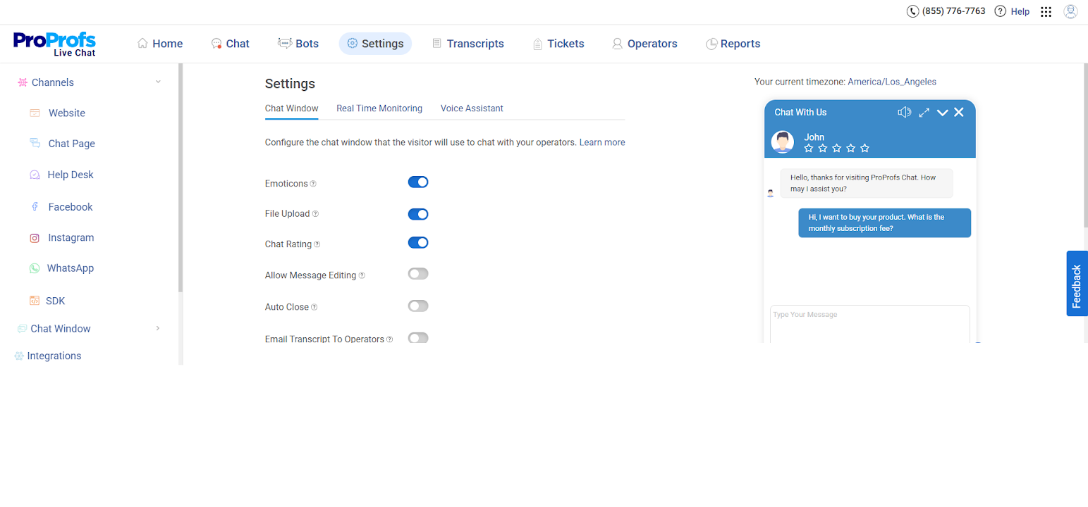 Omnichannel customer support dashboard