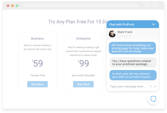 Help customer to learn more about upcoming deal and offer using proactive live chat